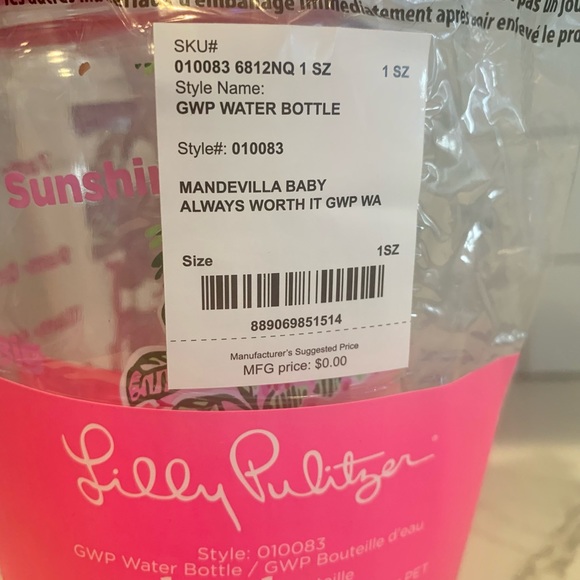 Lilly Pulitzer GWP Water Bottle in Mandevilla Baby Always Worth It- NEW - Picture 7 of 16
